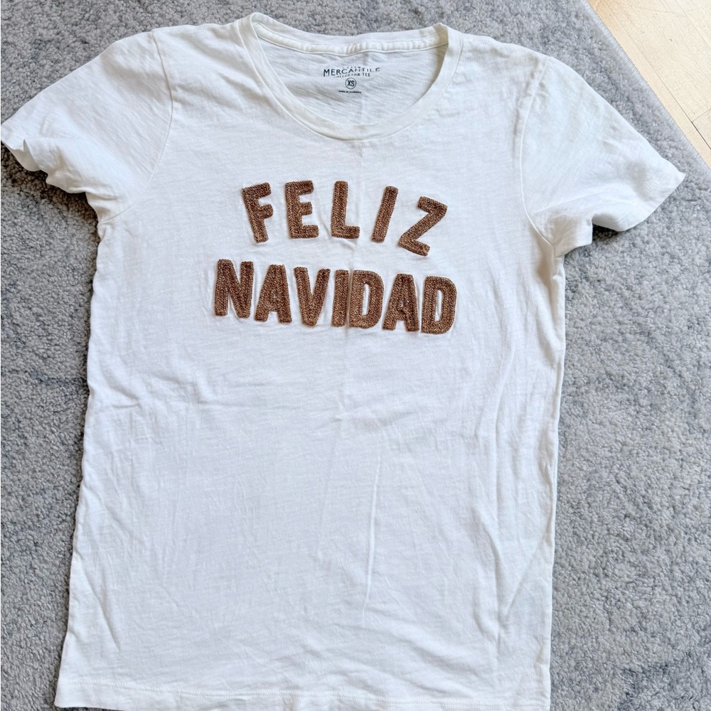 J.Crew Mercantile Feliz Navidad Tee size XS